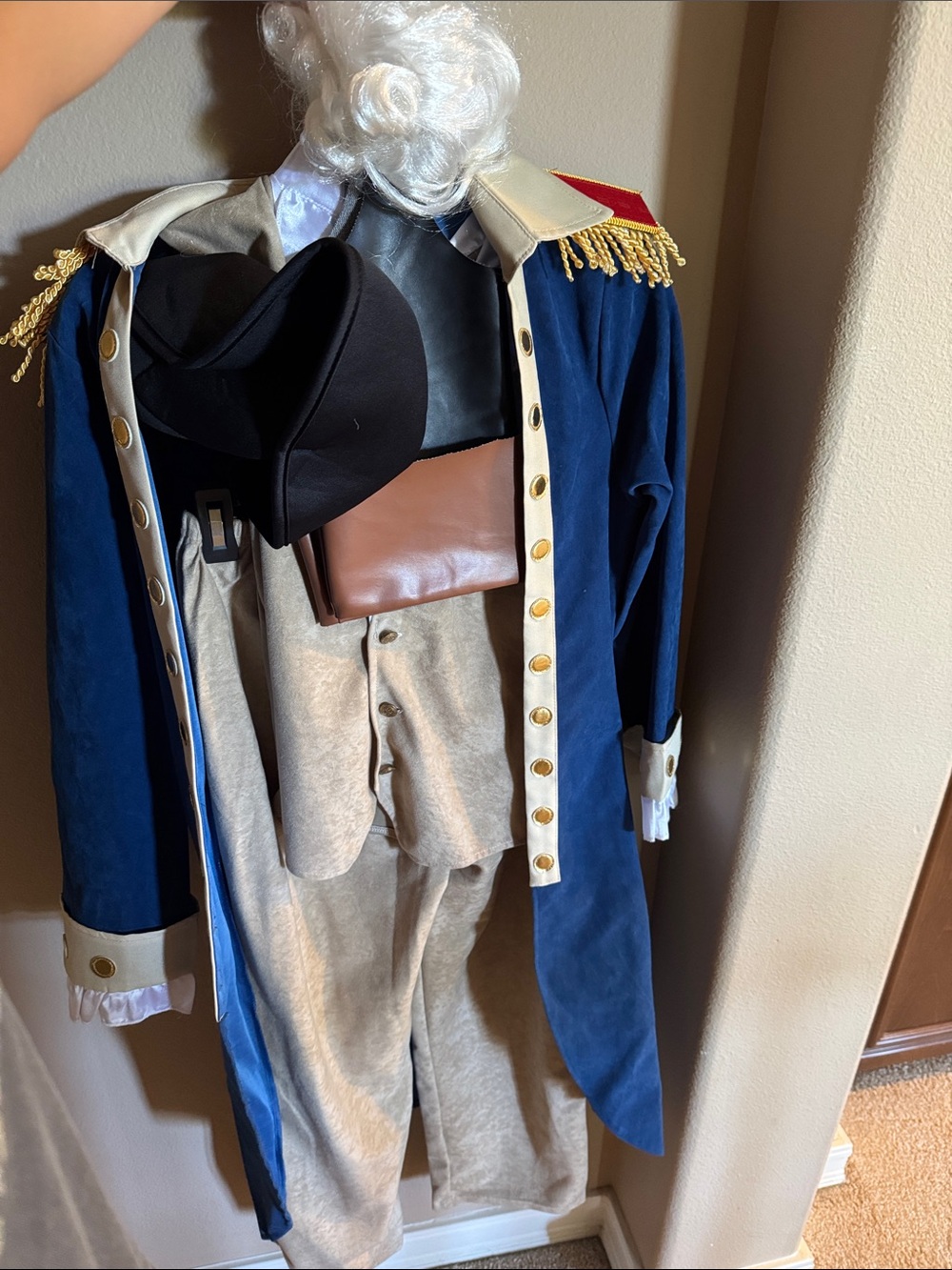 George Washington Navy Blue & Cream Historical Costume Coat and Breeches